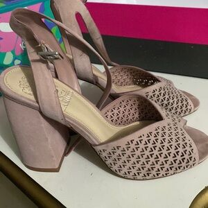 Vince Camuto pink suede heels